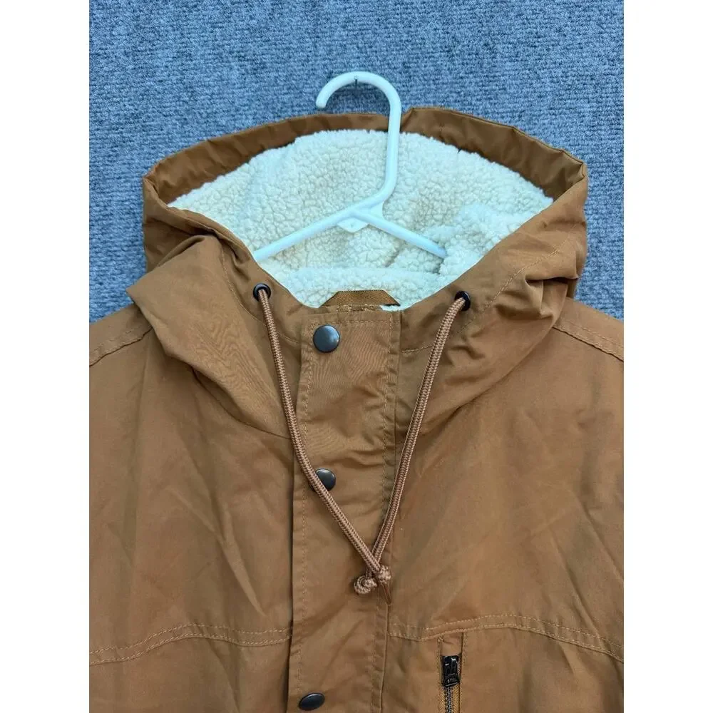 Old Navy Men’s XL Brown Sherpa Lined Hooded Utility Jacket Runs Small